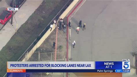More than 30 protesters arrested after blocking lanes near LAX 
